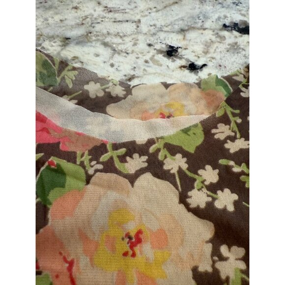 Vtg Ralph Lauren Floral Long Sleeve Mesh Top  Ruffle Y2K fairy grunge S read - Picture 4 of 16